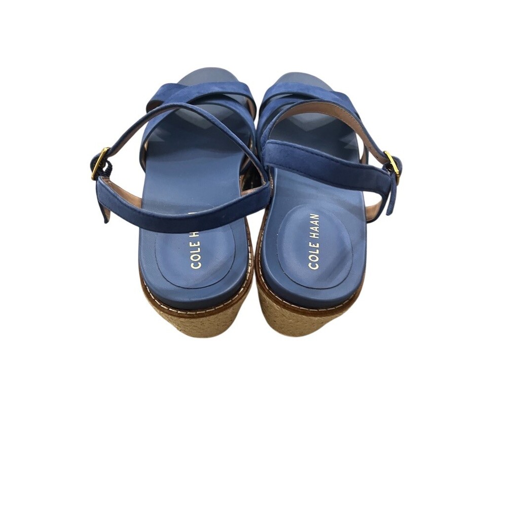 Cole Haan Womens Wedge Espadrille Sandals Blue Ankle Strap Size 7.5 - Picture 5 of 9